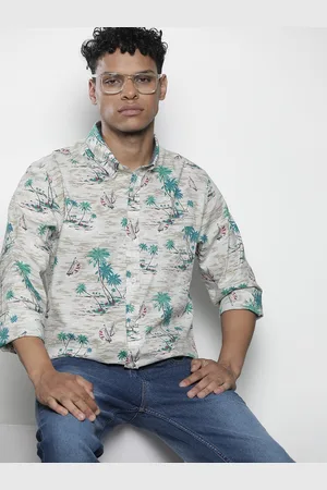 Nautica Classic Tropical Opaque Printed Casual Shirt