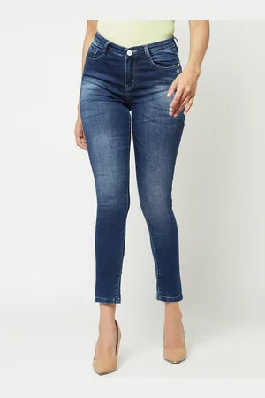 Crimsoune Club Women Blue Super Skinny Fit Heavy Fade Stretchable Jeans