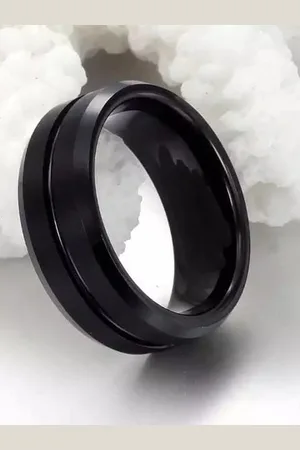 Meenaz Men Silver-Plated Stainless Steel Chain Linked Finger Ring