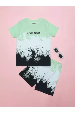 BE AWARA Kids Abstract Printed Pure Cotton Clothing Set