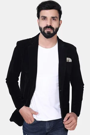 Avaeta Notched Lapel Single-Breasted Velvet Blazer