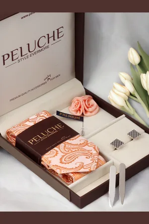 PELUCHE Men Orange & Silver Toned Accessory Gift Set