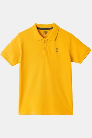 The Souled Store Boys Yellow Polo Collar Pure Cotton T-shirt