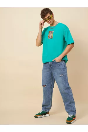 High Star Men Loose Fit Mid-Rise Mildly Distressed Pure Cotton Jeans