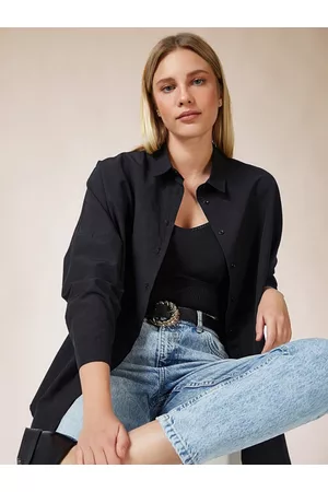 Happiness istanbul Spread Collar Long Sleeves Skinny Fit Casual Shirt