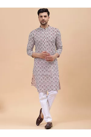 See Designs Screen Geometric Printed Pure Cotton Kurta With Pyjamas