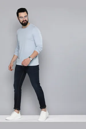 Mast & Harbour Round Neck Long Sleeves Pure Cotton T-shirt