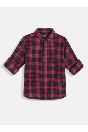 HERE&NOW Boys Checked Cotton Casual Shirt