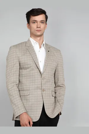 Avaeta Checked Notched Lapel Long Sleeves Double-Breasted Blazer