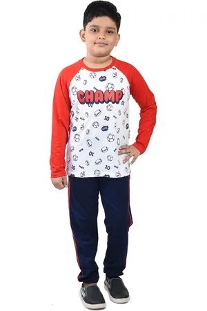 Clothe Funn Boys Printed Pure Cotton T-Shirt With Trousers