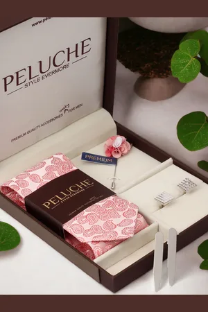 PELUCHE Men 5 Pieces Pink & Silver-Toned Accessory Gift Set