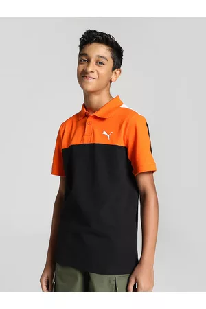 PUMA Boys Colourblocked Polo Collar Regular fit T-shirt
