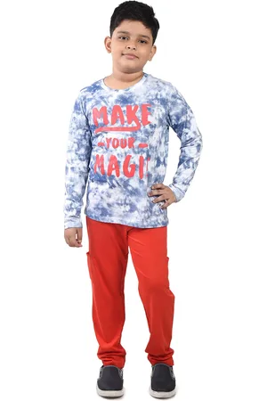 Clothe Funn Boys Printed Pure Cotton T-Shirt With Trousers