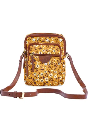 TEAL Floral Printed Structured Sling Bag