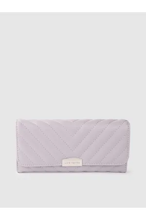 Lino Perros Women Geometric Textured Envelope Wallet with Quilted Detail