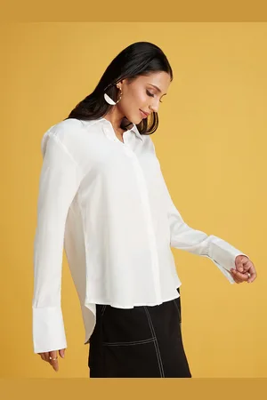 20Dresses White Opaque Satin Casual Shirt