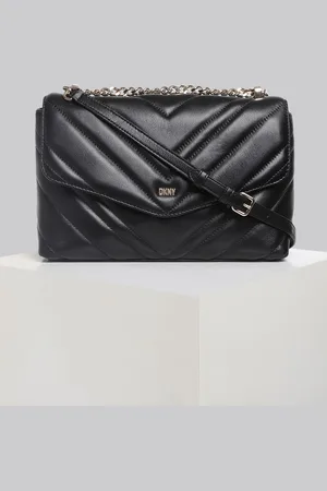 DKNY Striped Leather Satchel Bag