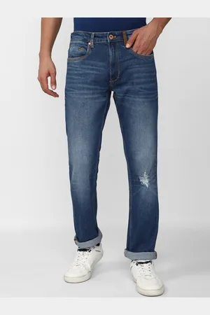 Peter England Men Mildly Distressed Light Fade Stretchable Jeans