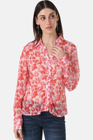 Kazo Floral Printed Modern Floral Opaque Cotton Casual Shirt