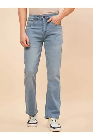 High Star Men Blue Bootcut Mid-Rise Light Fade Stretchable Jeans