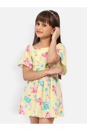 Nauti Nati Girls Floral Print Crepe Fit & Flare Dress