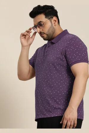 Sztori Men Plus Size Regular Fit Printed Polo Collar T-shirt