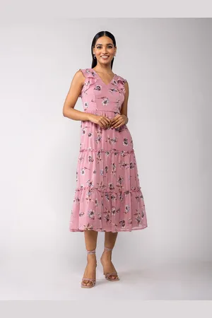 20Dresses Floral Printed Georgette A-Line Midi Dress