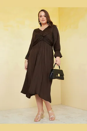Styli Plus Size Self Design Empire Midi Dress