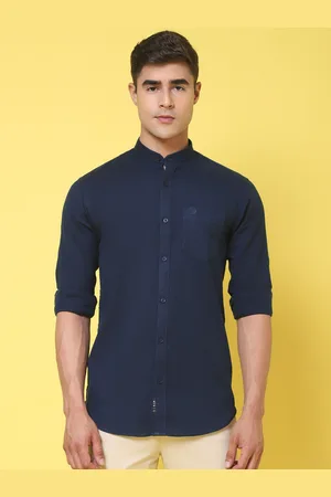 Rodamo Slim Fit Mandarin Collar Cotton Casual Shirt