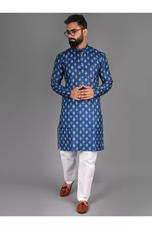 FUBAR Geometric Printed Pure Cotton Kurta With Pyjamas