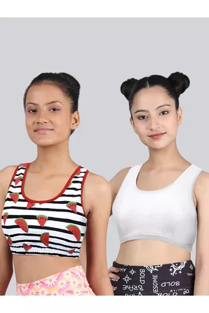 DChica Cotton Girls Training Bras, Comfort Teens Sports Bra Pack