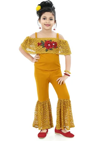 BAESD Girls Self Design Top with Trousers