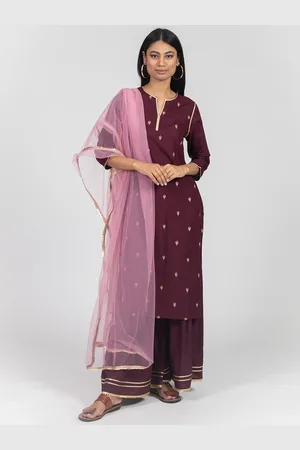 HERE&NOW Pink & Gold-Toned Gotta Patti Dupatta