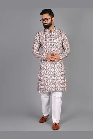 FUBAR Ethnic Motifs Printed Pure Cotton Kurta with Pyjamas
