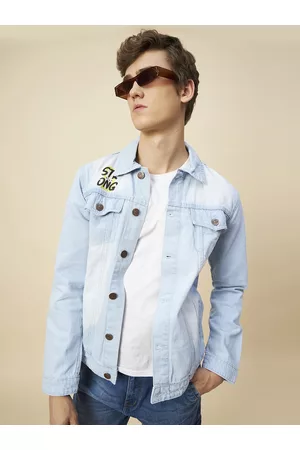 High Star Men Blue Washed Denim Jacket
