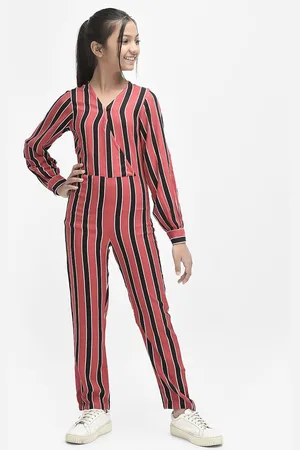 Crimsoune Club Girls Striped Basic Jumpsuit