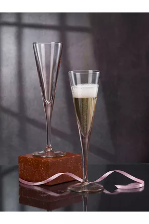 Pasabahce 2-Pcs Purple Flute Stem Champagne Glasses - 150 ML Each