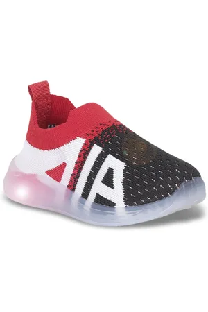 Lil Lollipop Kids Woven Design Padded Insole Basics Slip-On Sneakers With LED Lights