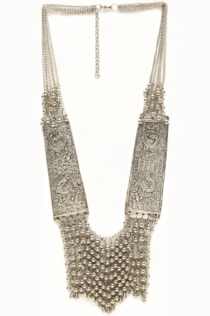 Sangria Silver-Plated Oxidised Necklace