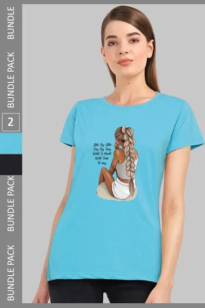 Chozi Pack Of 2 Printed Bio Finish Running Cotton T-shirt