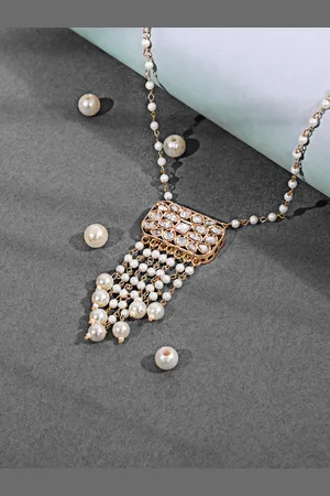 ABDESIGNS Gold-Plated Artificial Stones & Beads Necklace