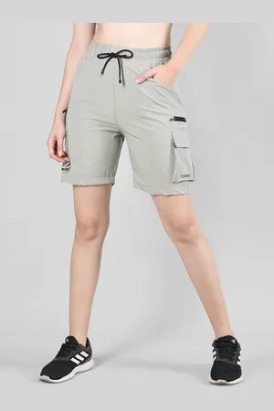 CHKOKKO Women Mid-Rise Cargo Shorts