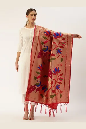LOOKNBOOK ART Woven Design Dupatta with Zari