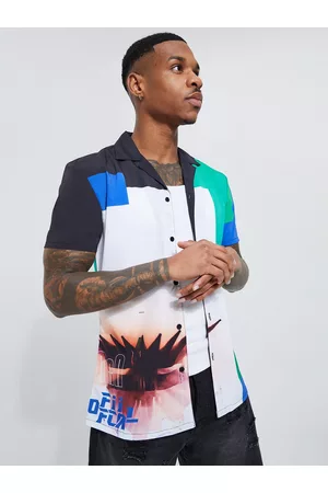 Boohoo Muscle Fit Graphic Print Casual Shirt
