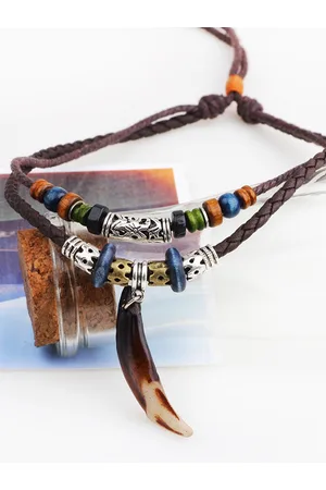 EL REGALO Men Layered Wolf Tooth Necklace