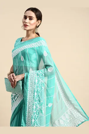 VAIRAGEE Ethnic Motifs Embroidered Poly Georgette Saree