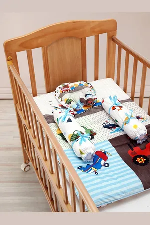 Baby Moo Kids White Mattress Set With Neck Pillow and Bolsters