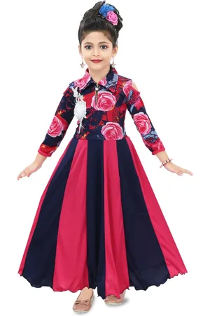 BAESD Girls Print Satin Maxi Dress