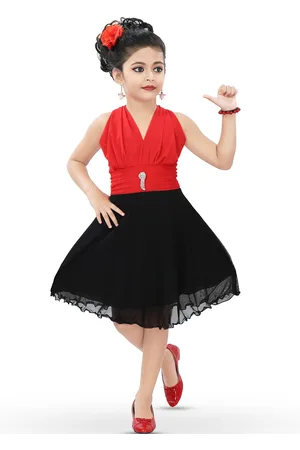 BAESD Girls V-Neck Fit & Flare Mini Dress