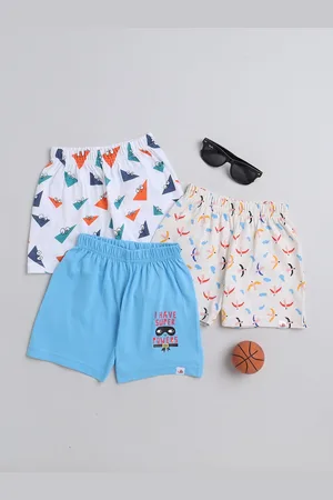 BUMZEE Boys Pack Of 3 Printed Cotton Shorts